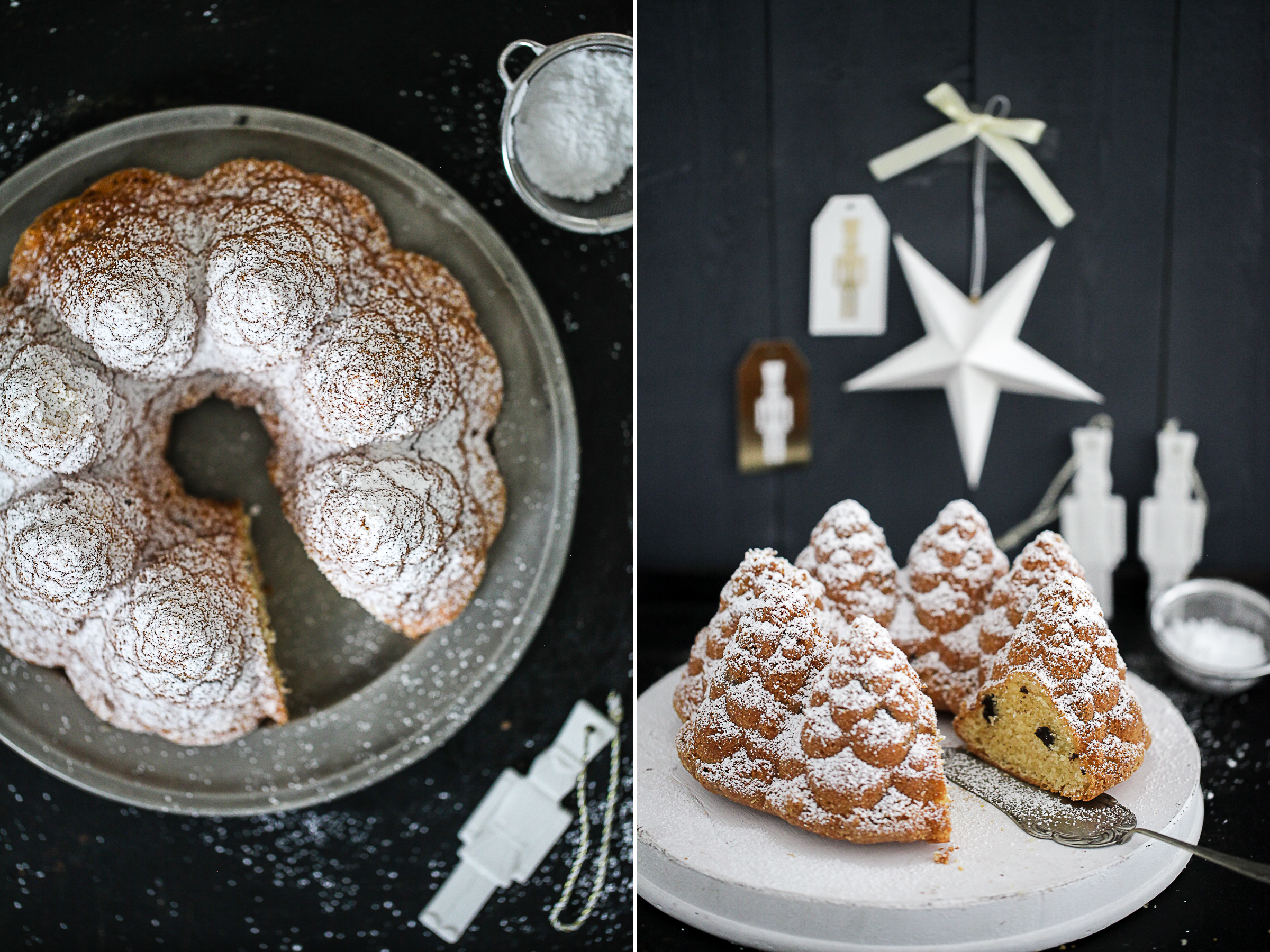 Mandelgugelhupf mit Schokoladentropfen Rührteig einfach Zuckerzimtundliebe Gugelhupfrezept Backrezept Nordicware Backform Tannenwald Gugelhupfform