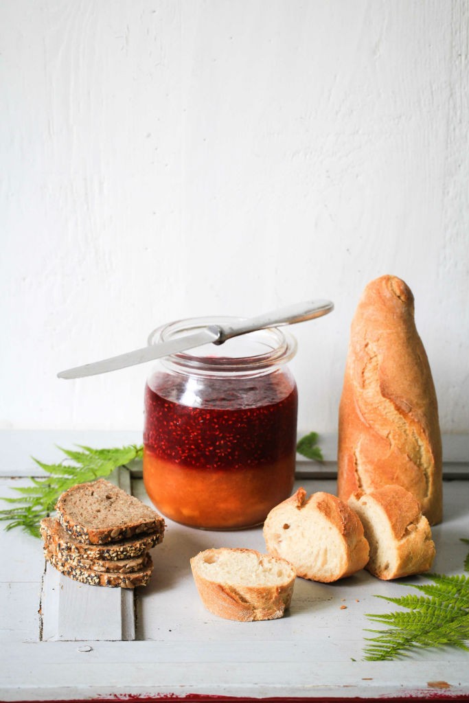 Rezept Pfirsich Melba Marmelade Peach Melba Jam Schichtkonfitüre Sommer im Glas Post aus meiner Kueche zuckerzimtundliebe einfaches Marmeladenrezept