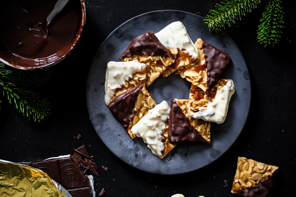 rezept Florentiner weihnachtskekse zuckerzimtundliebe deli magazin deli dreierlei nussplätzchen florentine cookies foodstyling