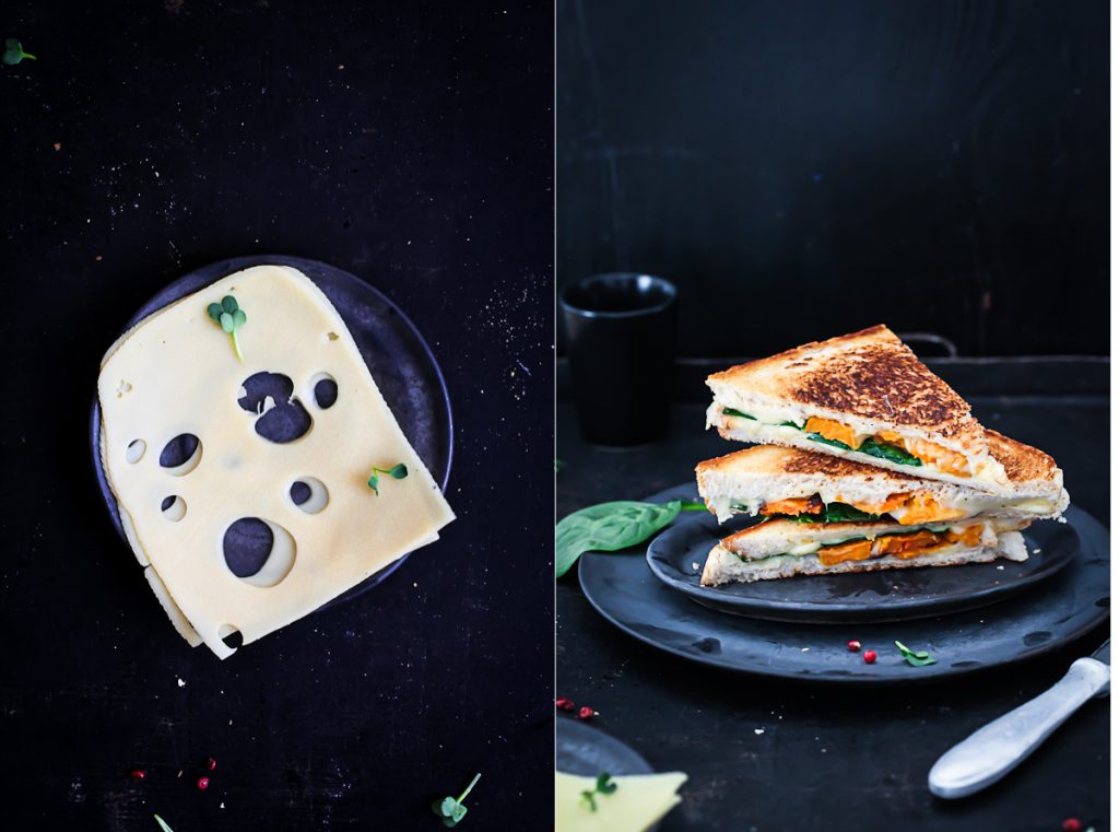 Leerdammer Kaesebrot Rezept grilled cheese sandwich mit Suesskartoffeln und Spinat wirkäsebroten mfgkäsebrot foodstyling sandwich stulle der woche zuckerzimtundliebe food photography