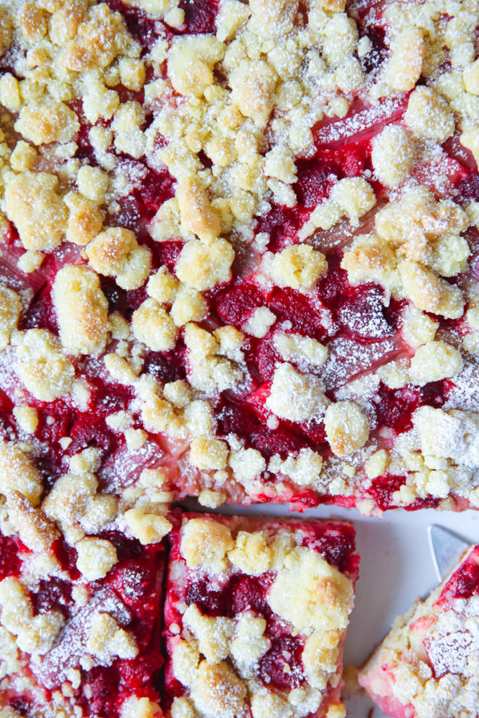 Himbeer Rhabarber Streuselkuchen vom Blech hefeteig vom blech zuckerzimtundliebe blechkuchen foodblog backblog backrezept der perfekte streuselkuchen obstkuchen sommerkuchen backen mit rhabarber foodstyling rhubarb raspberry streusel cake Hefeteig