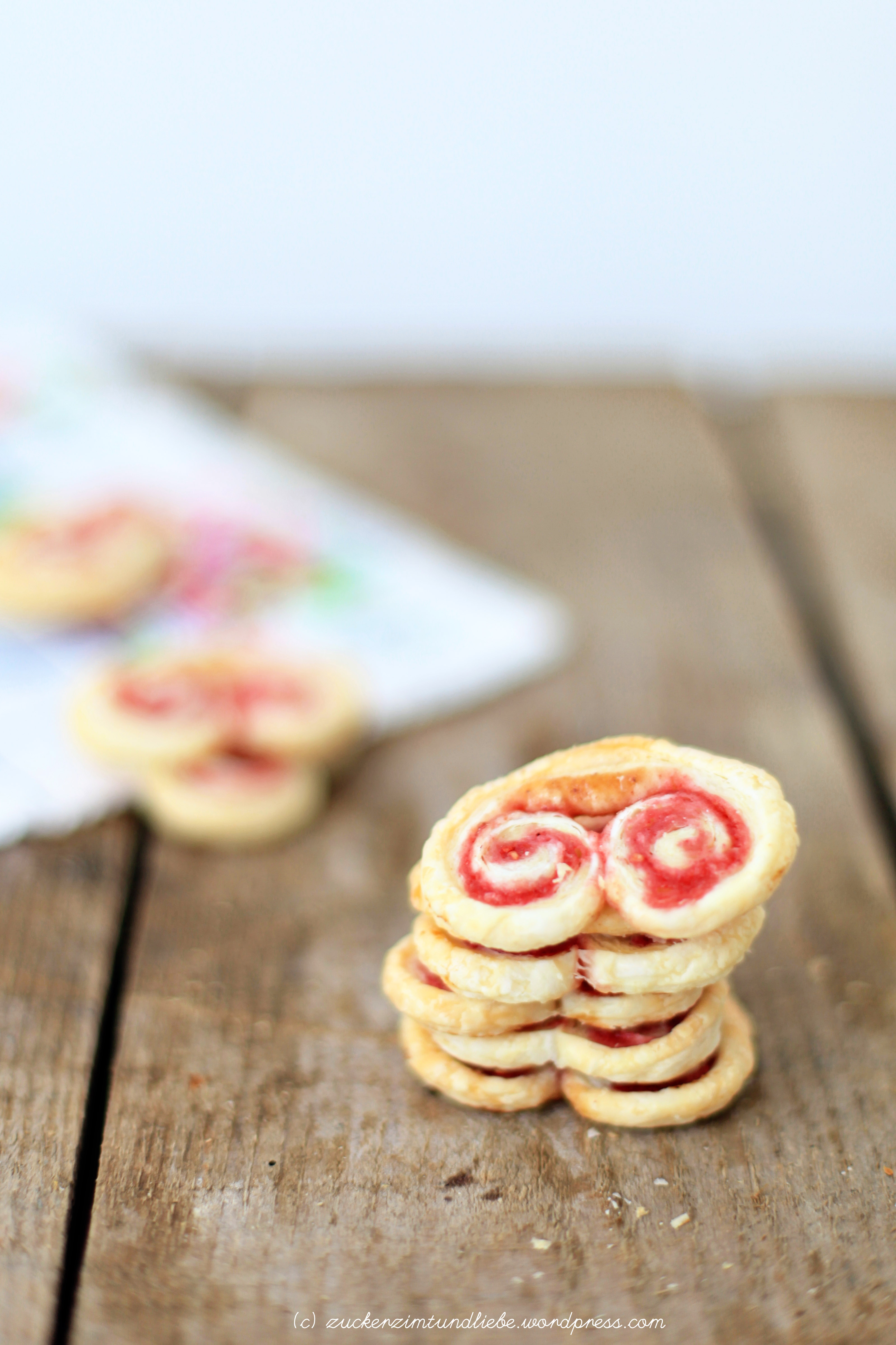 Himbeerzucker Palmiers – Schweineohren auf Französisch