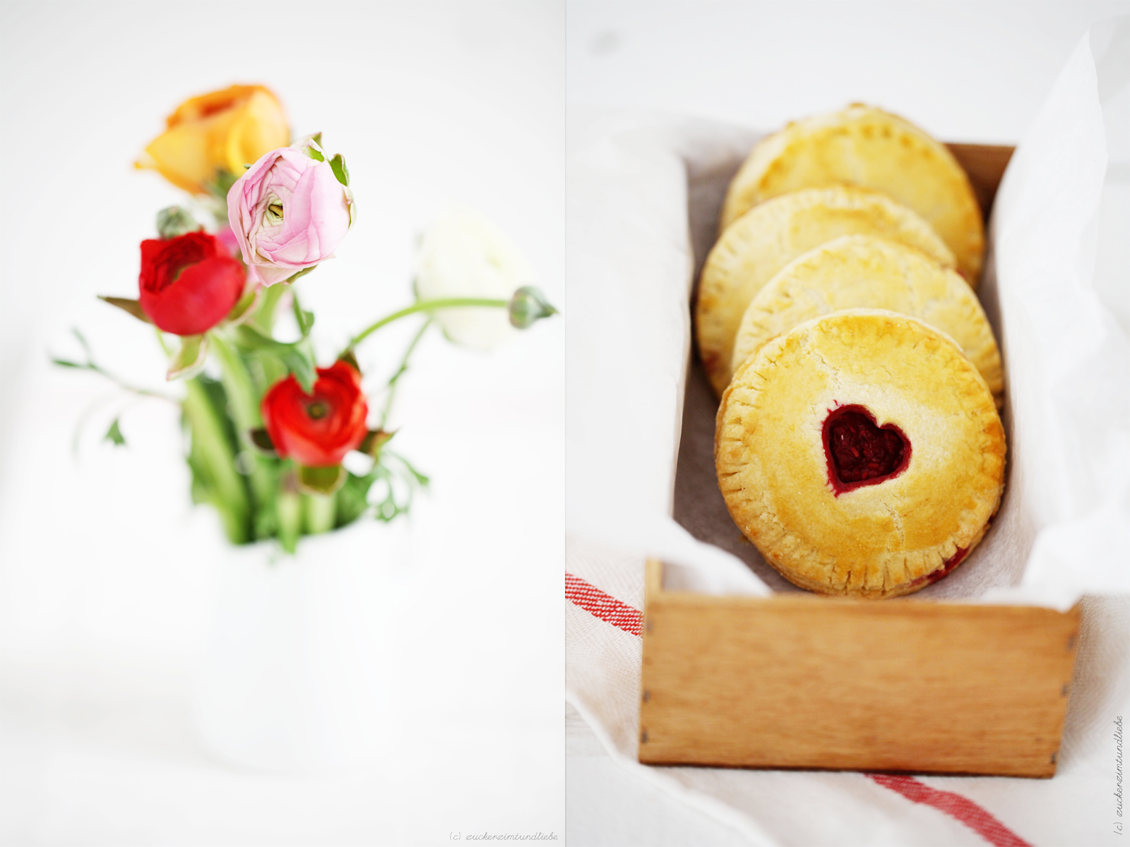 Ein kleiner Himbeere Mascarpone Pie, der "I love you" sagen würde, wenn er könnte