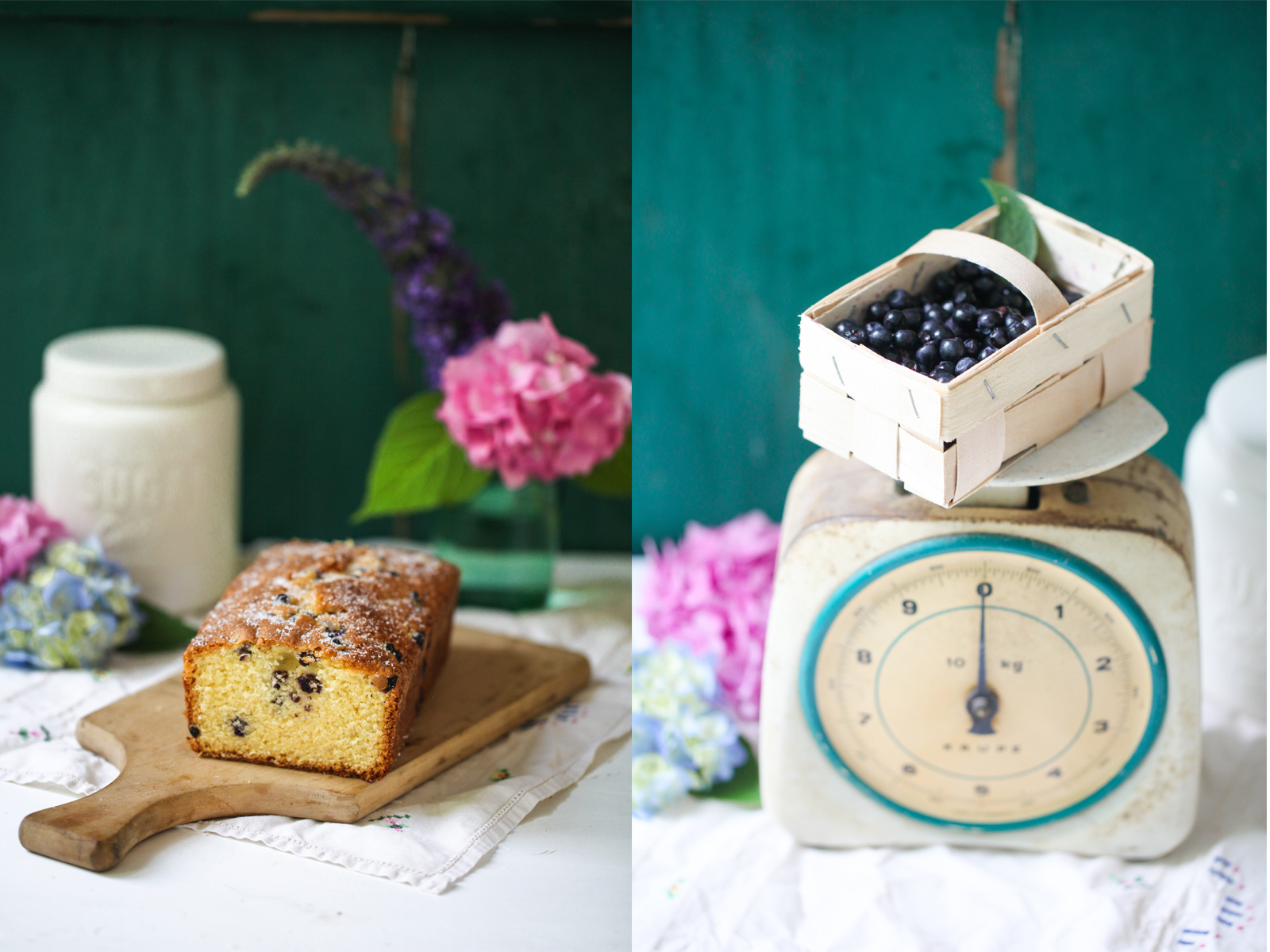 Rezept für Polentakuchen mit kleinen Heidelbeeren, der eigentlich ein Kirschkuchen werden wollte