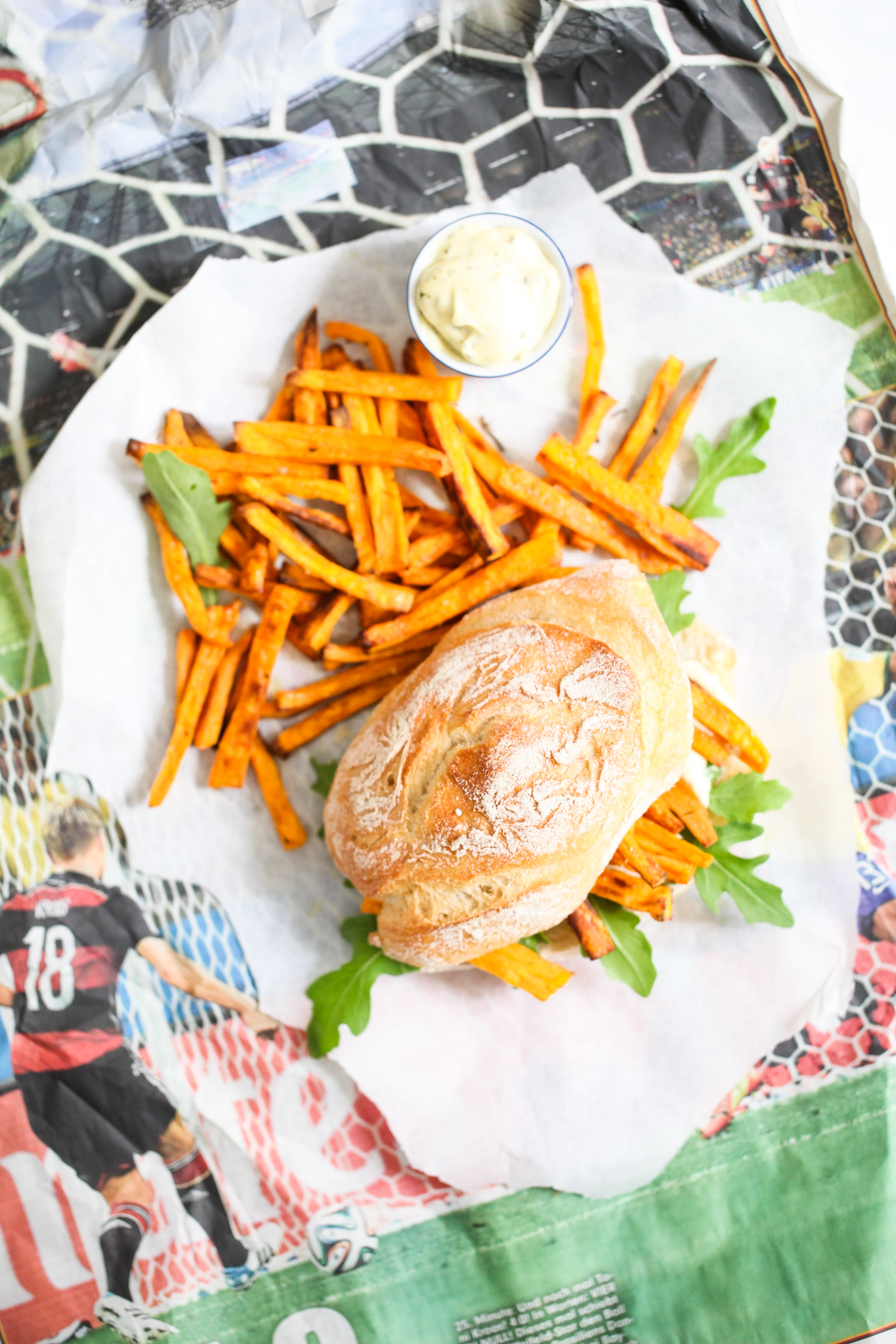 Rezept für Süsskartoffel Fritten Chip Butty Sandwich – ein kulinarisches Geständnis und zugleich Stulle der Woche