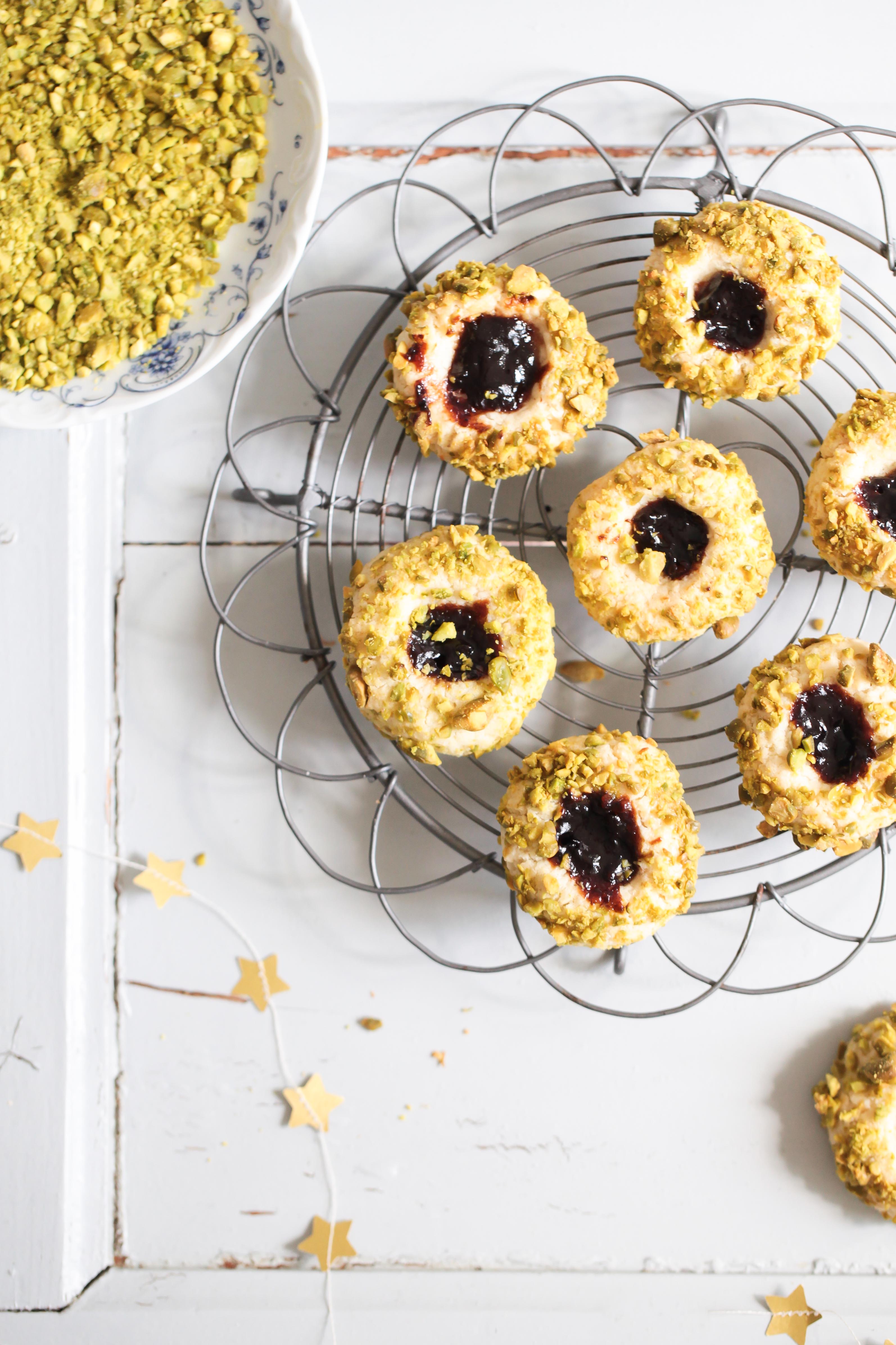 Rezept für Pflaumenmus Kekse mit Pistazien – Plum cookies