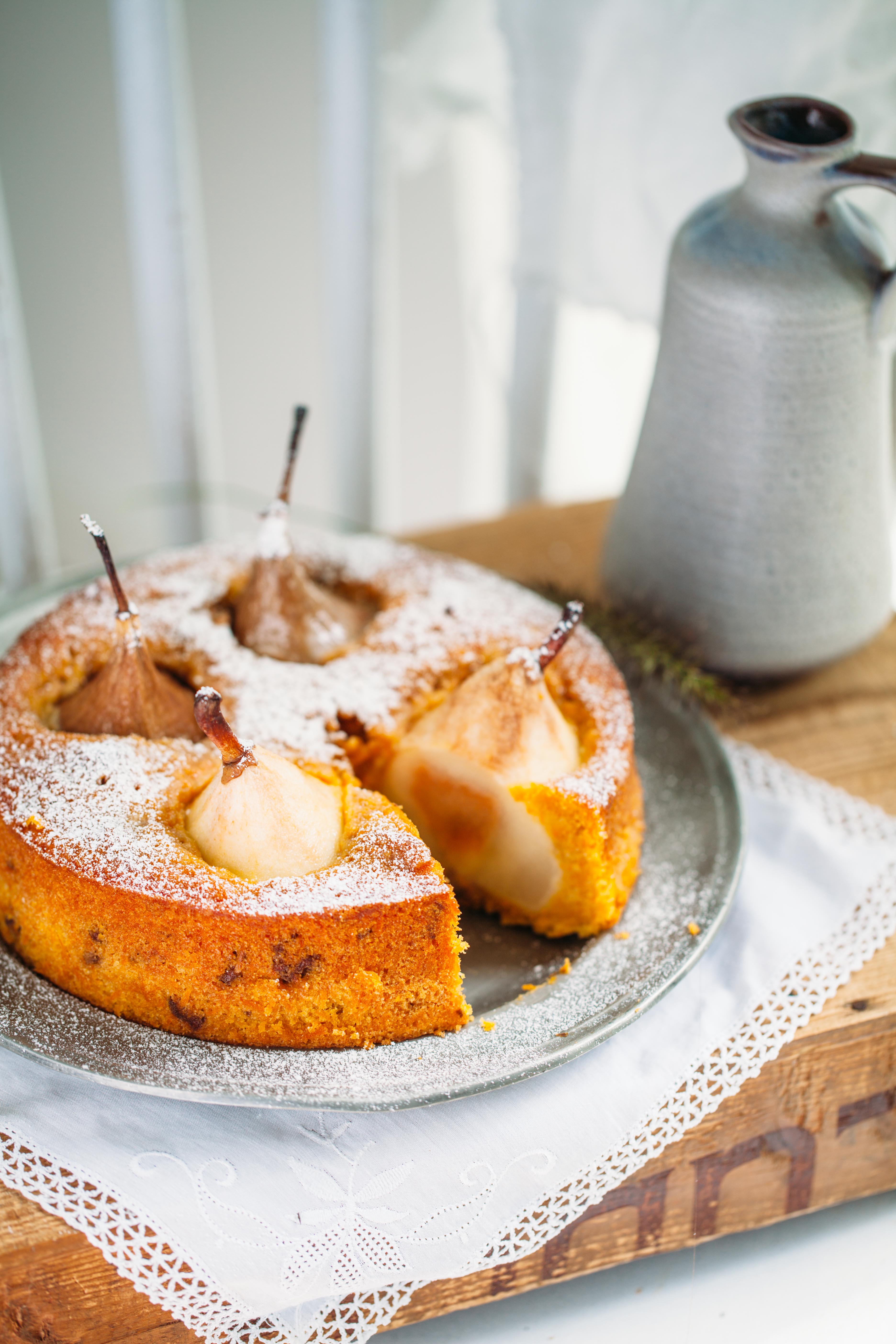 Leckerer Möhrenkuchen mit Birnen Carrot cake Zuckerzimtundliebe Herbstkuchen Herbstrezept Möhrenrezept Birnenkuchen