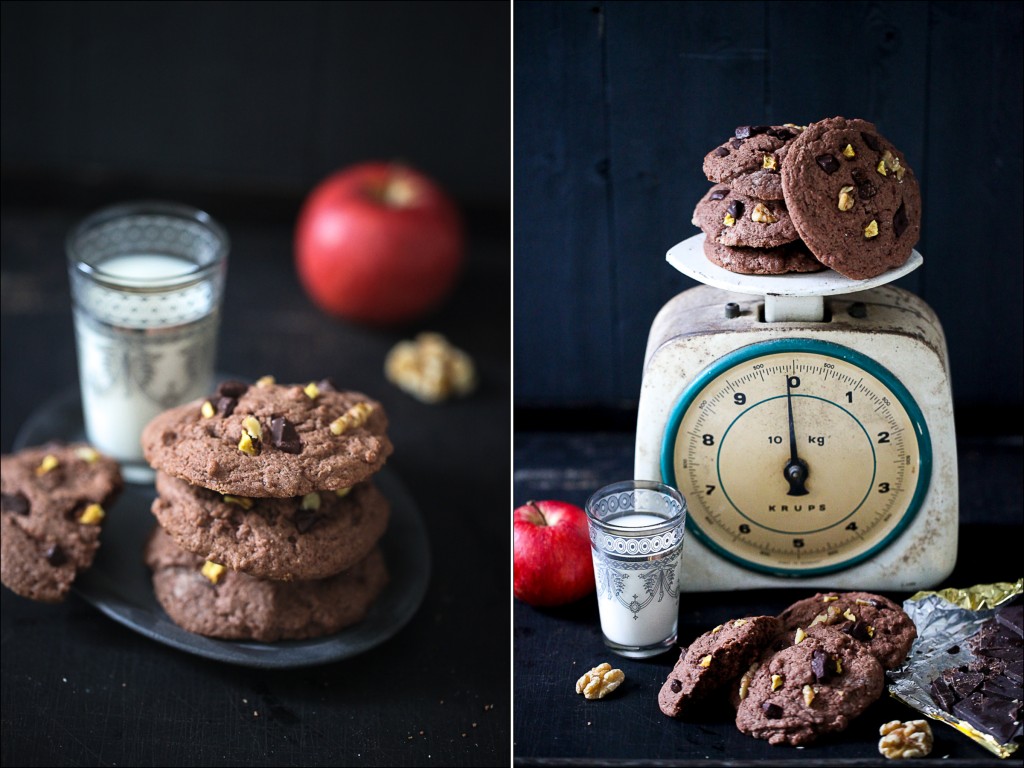 Zuckerzimtundliebe Backrezept Cookierezept Cookies Schokoladencookies Keksrezept Apfelkeks Kakaocookies Walnüsse chocolate apple cookies recipe