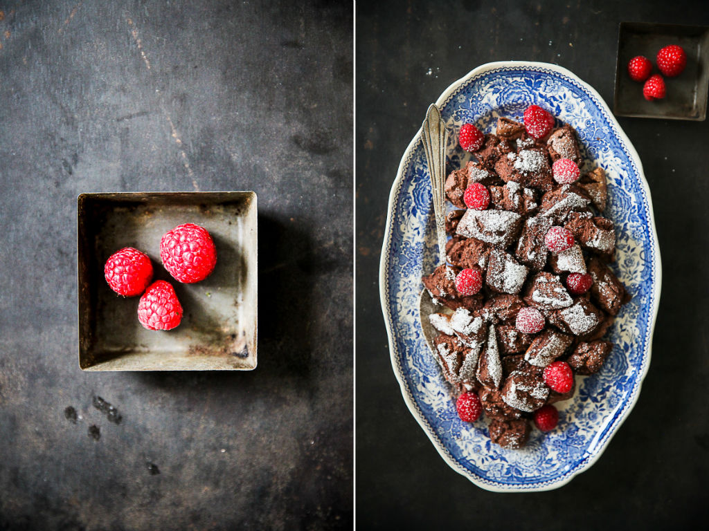 Kakao Kaiserschmarrn mit Himbeeren