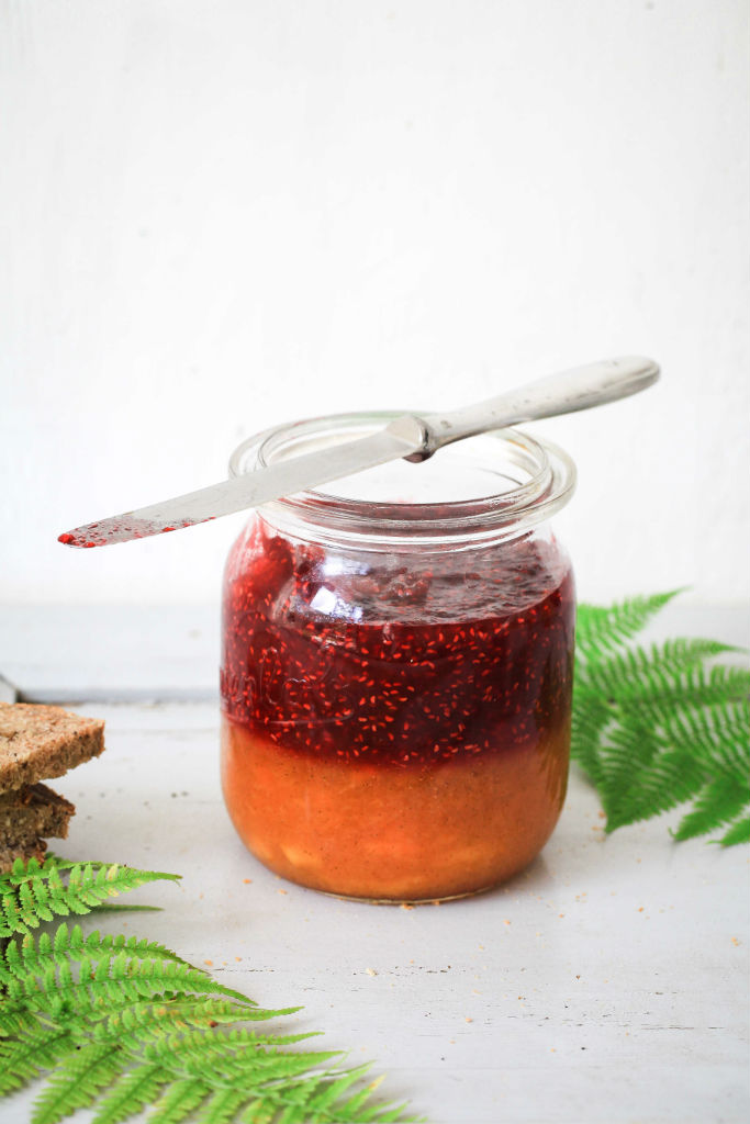 Pfirsich Melba Marmelade – Pfirsich küsst Himbeere. Eine Schichtkonfitüre