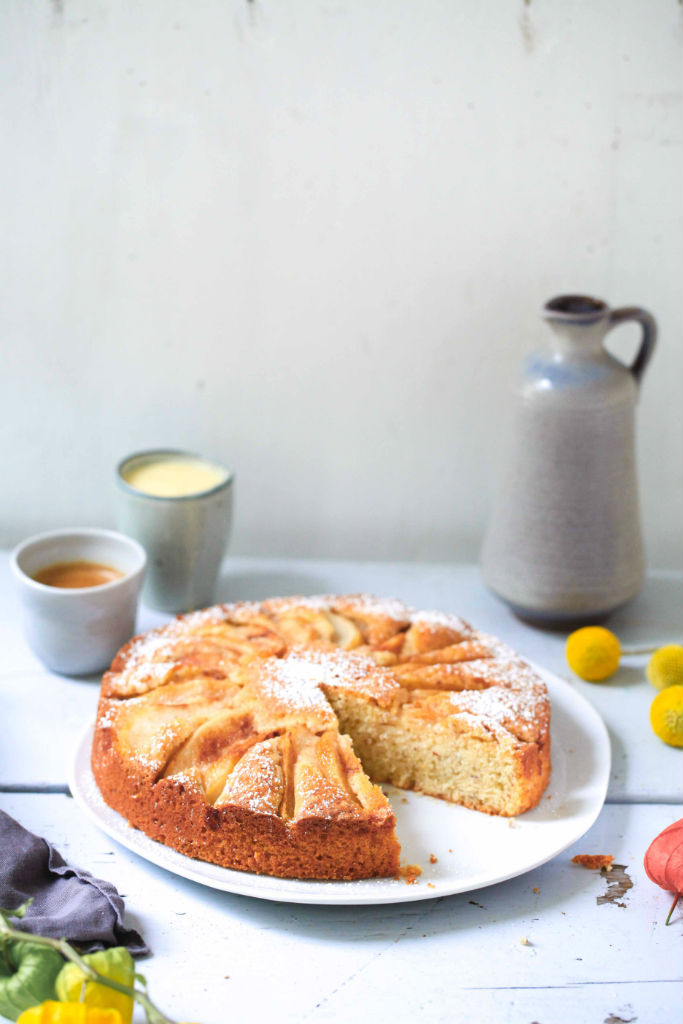 Birnenkuchen Nusskuchen Zimtbirne Kuchen backen Kuchenrezept einfacher Kuchen Zuckerzimtundliebe Herbstkuchen Birnenrezepte