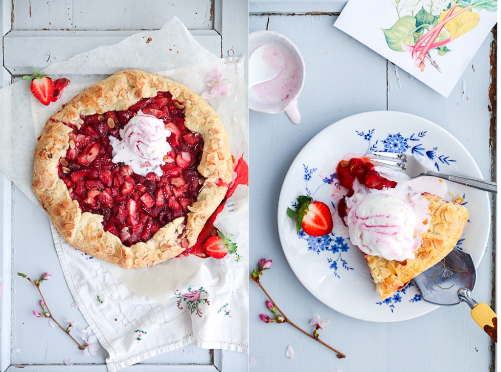 Erdbeer Rhabarber Galette Erdbeerkuchen Tarte Rezept Backrezept Backen Zuckerzimtundliebe strawberry rhubarb galette recipe einfache Tarte Himbeerkuchen Rhabarberkuchen Pie