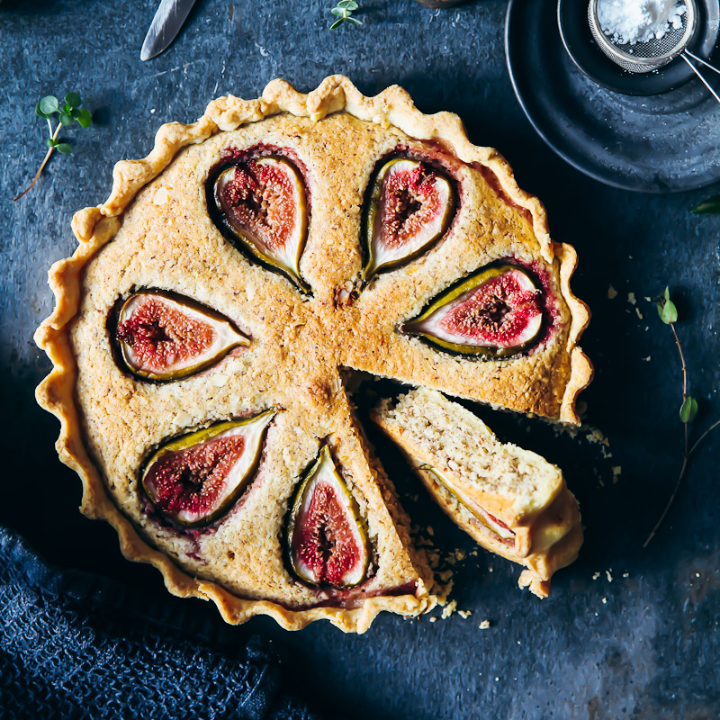 Rezept für Feigen Frangipane Tarte – ein leckerer Mandelcreme Feigen Kuchen