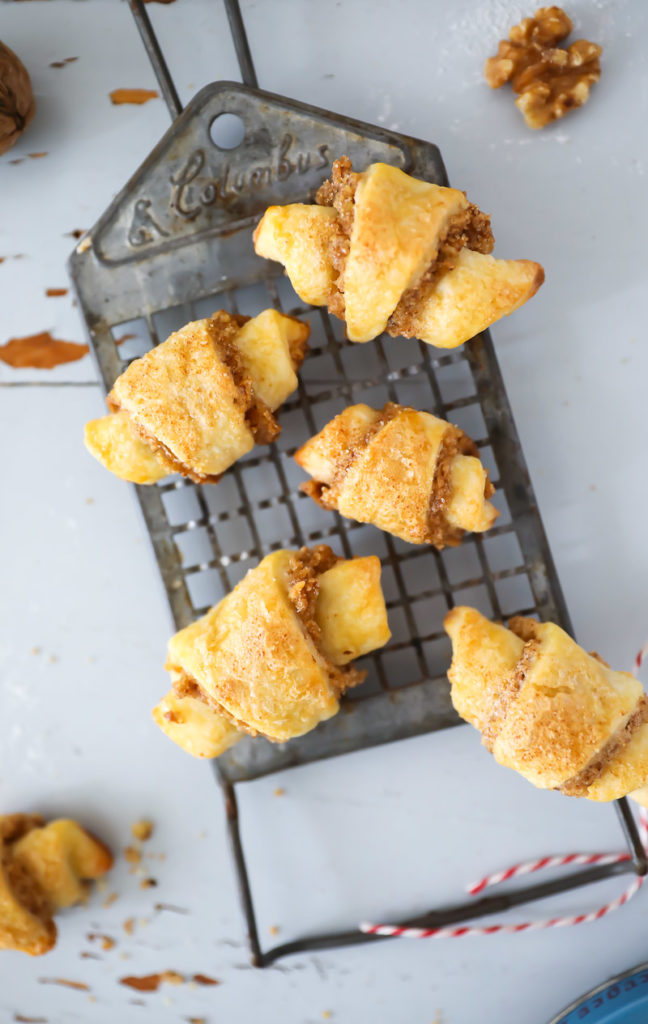 Rugelach Walnusskekse walnut cookies plätzchen plätzchenrezept backrezept herbst backen hörnchen kekse zuckerzimtundliebe foodblog backblog