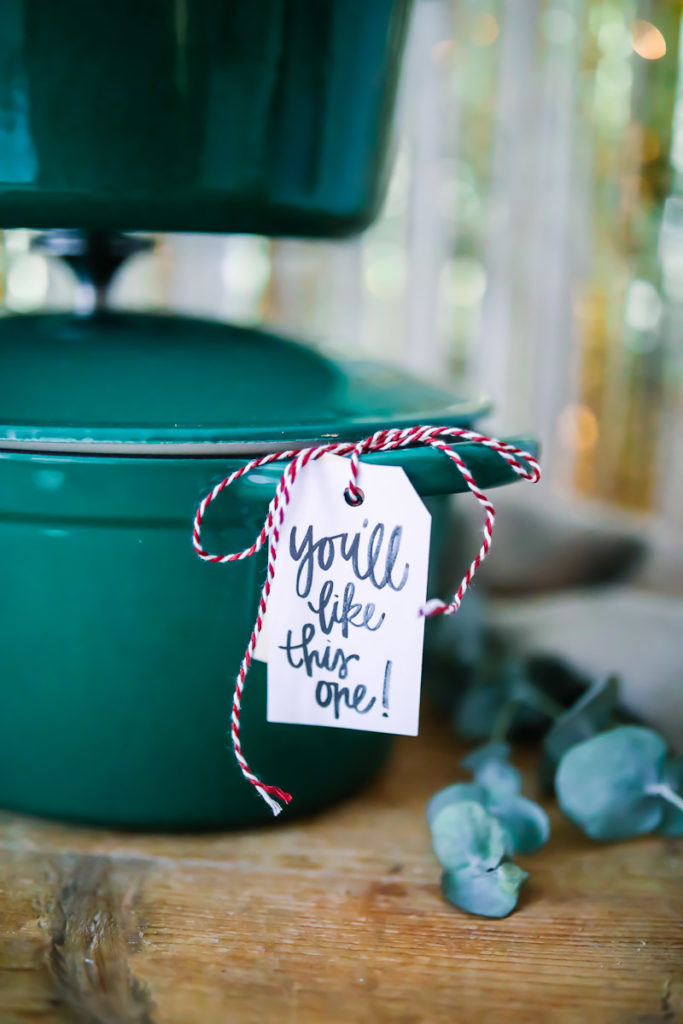 Tchibo gusseiserner bräter cocotte weihnachtsgeschenk grüner bräter Tchibo Weihnachtswelt pop up store zuckerzimtundliebe geschenkideen für foodies