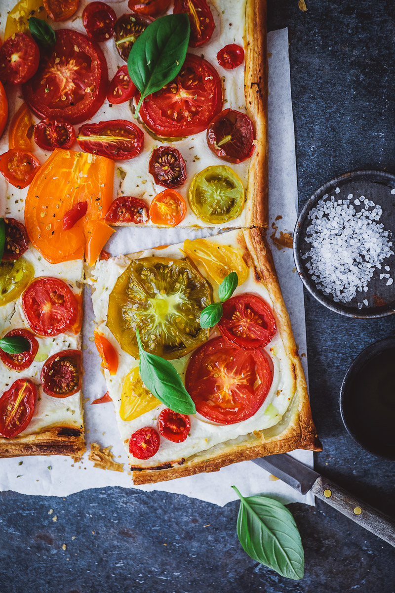 Rezept für einfache Ricotta-Tomatentarte mit Bertolli Olivenöl {enthält leckere Werbung}