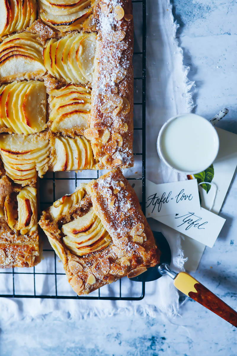 Rezept für einfache Apfel Frangipane Tarte mit Mandelcreme – apple almond frangipane tart