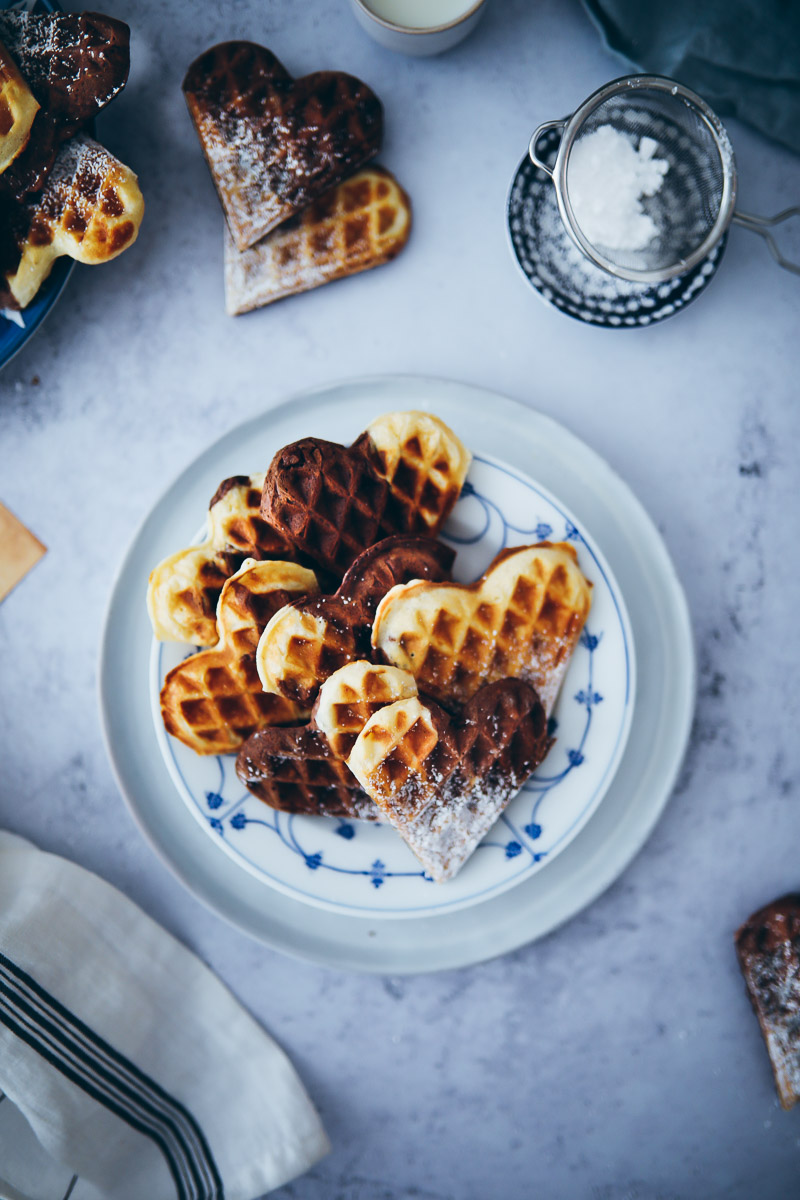 Rezept für Marmor Waffeln – die Schokowaffel und Mandelwaffel in einem mit Tipps für knusprige Waffeln