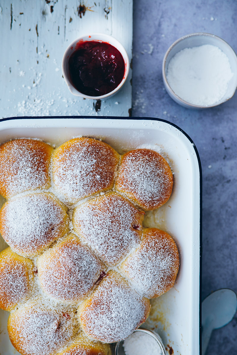 Rezept für gefüllte Berliner vom Blech aus dem Ofen – ohne Frittieren