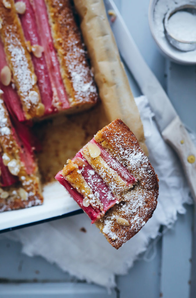 Einfaches Rhabarber Kuchen Rezept Nusskuchen Blechkuchen easy rhubarb cake zuckerzimtundliebe foodblog backblog food styling bakefromscratch the bakefeed haselnuss hazelnut nut cake