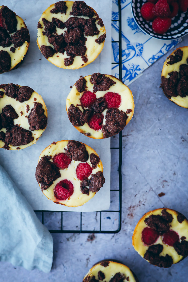 Ein Rezept für Zupfkuchen-Muffins (mit oder ohne Himbeeren)