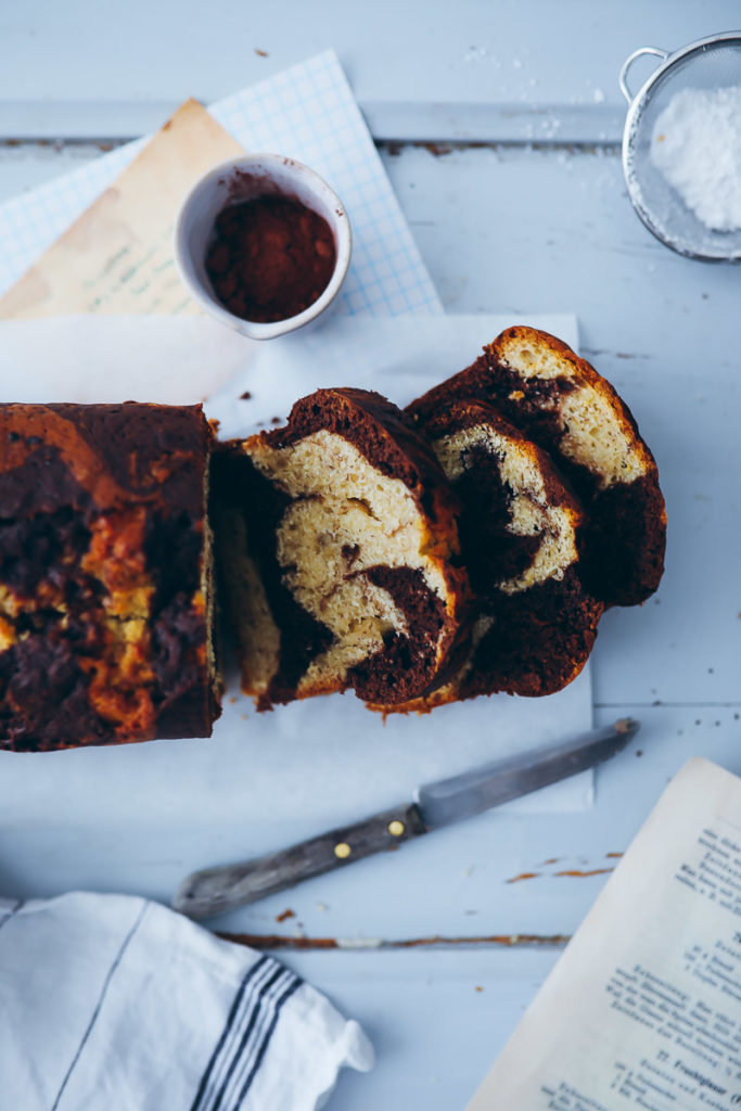 Marmorkuchen Bananenbrot Rezept marble banana bread loaf cake zuckerzimtundliebe backblog food styling food photography einfacher kuchen backblog