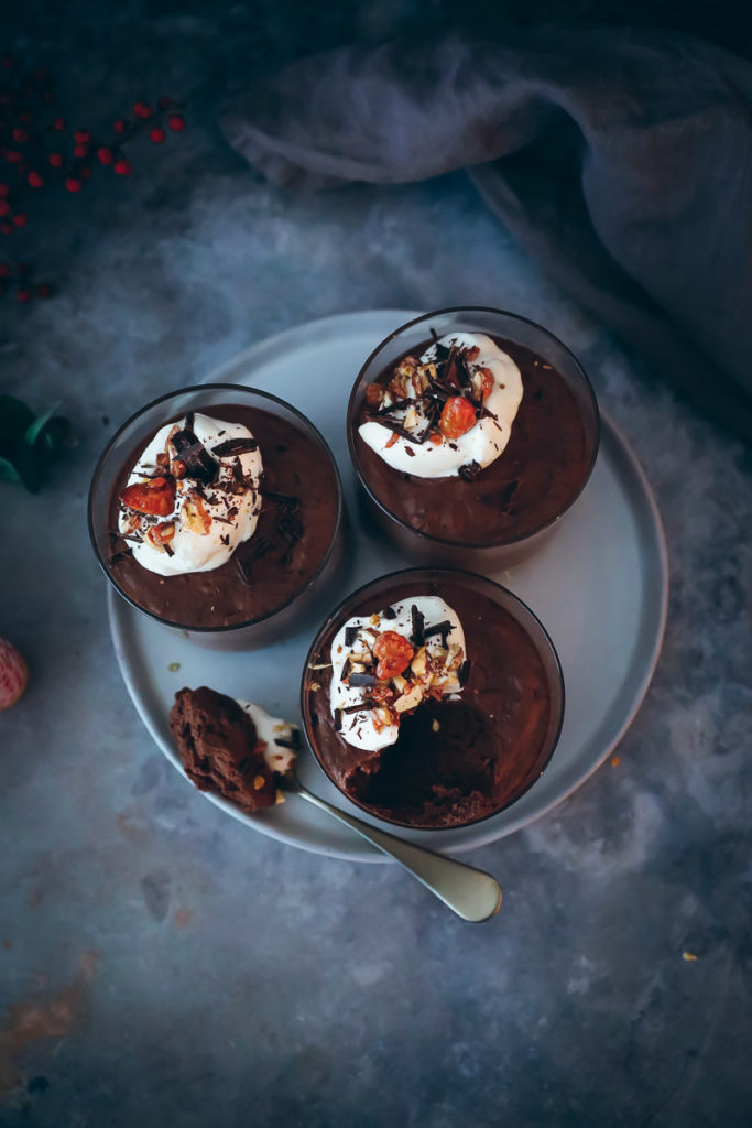 einfaches Mousse au chocolat rezept weihnachtsdessert zimt gebrannte mandel edeka schokolade foodstyling food stylist zuckerzimtundliebe foodblog einfacher nachtisch weihnachtsmenü