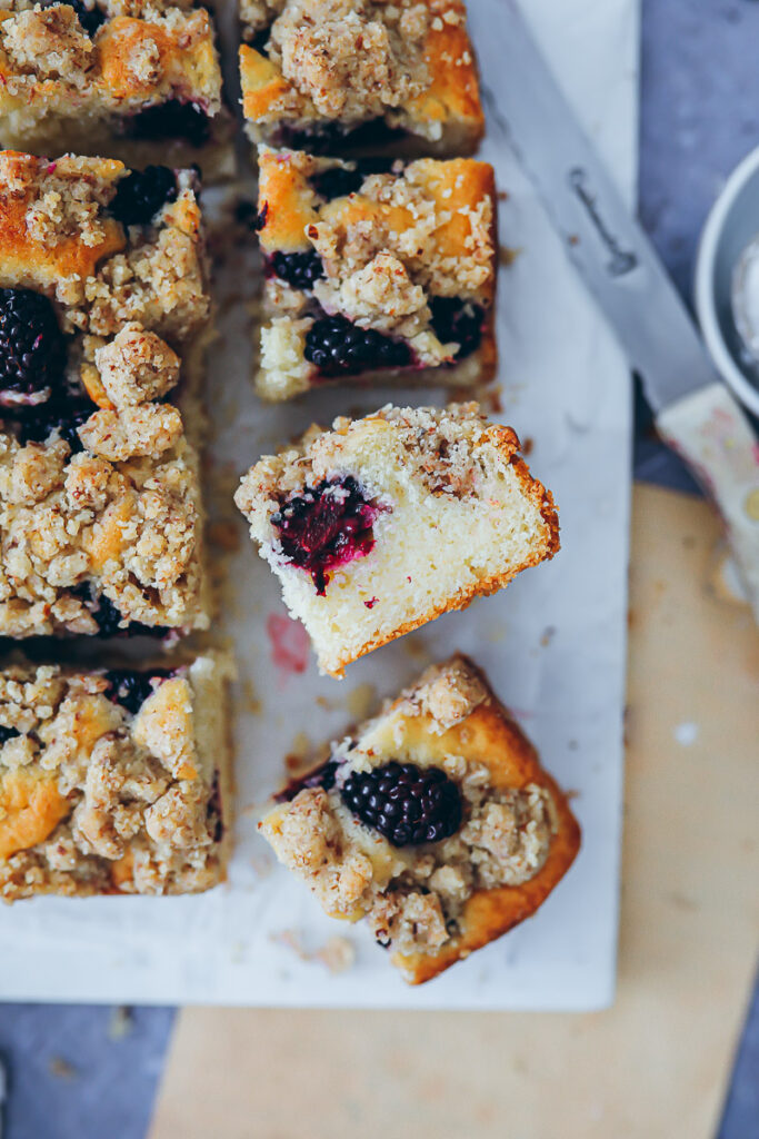 Einfacher saftiger Brombeerkuchen Streuselkuchen simple small batch blackberry streusel coffee cake recipe foodstyling food photography zuckerzimtundliebe beerenkuchen backen mit beeren bakefeed bakingfromscratch foodstylist food photography