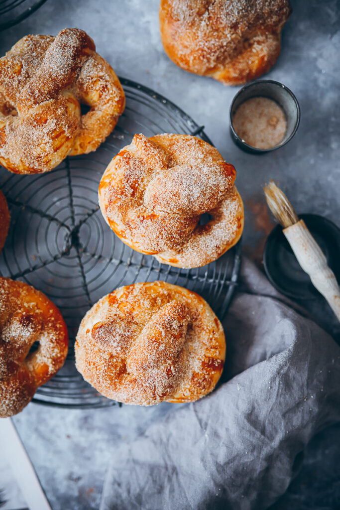 Softe Zuckerzimt Zimtzucker Brezeln Brezelrezept backrezept Brezeln selber machen süsse Brötchen süsse Brezeln soft cinnamon sugar pretzels foodstyling food photo backblog zuckerzimtundliebe frühstücksrezept brunchrezept bakefeed feedfeed