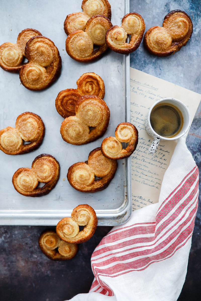 Zucker Zimt Palmiers Rezept Schweineöhrchen Rezept selber machen blätterteig kekse sweet hearts puff pastry foodstyling food photo elephant ears