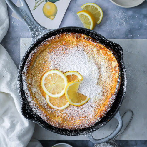 Lemon Dutch Baby Rezept - ein Zitronen Ofenpfannkuchen puffed pancake german pancake frühstück zuckerzimtundliebe foodstyling feedfeed bakefeed foodtographyschool brunch ideen backblog foodblog food stylist
