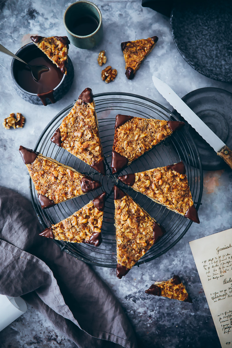 Mein Walnuss Ahornsirup Nussecken Rezept
