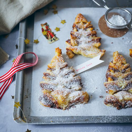 Blätterteig Tannenbaum Rezept mit Gebrannter Mandel - Füllung