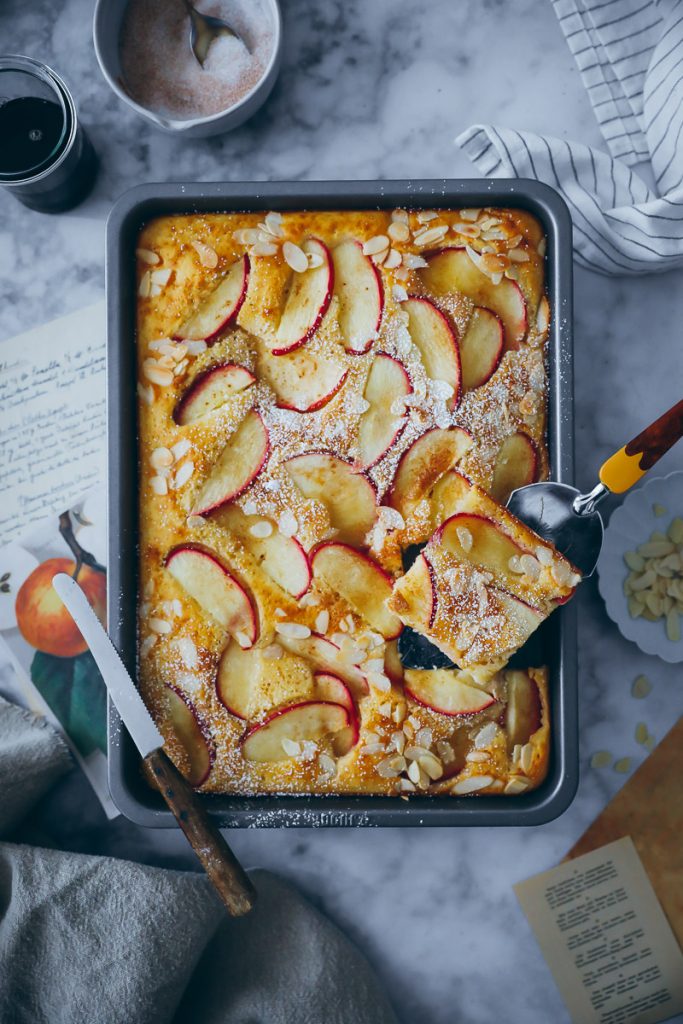 Apfel Pfannkuchen Rezept sheet pan apple pancakes Frühstück brunch rezepte einfache pancakes bakefeed feedfeed zuckerzimtudliebe foodblog backblog foodtographyschool foodstyling