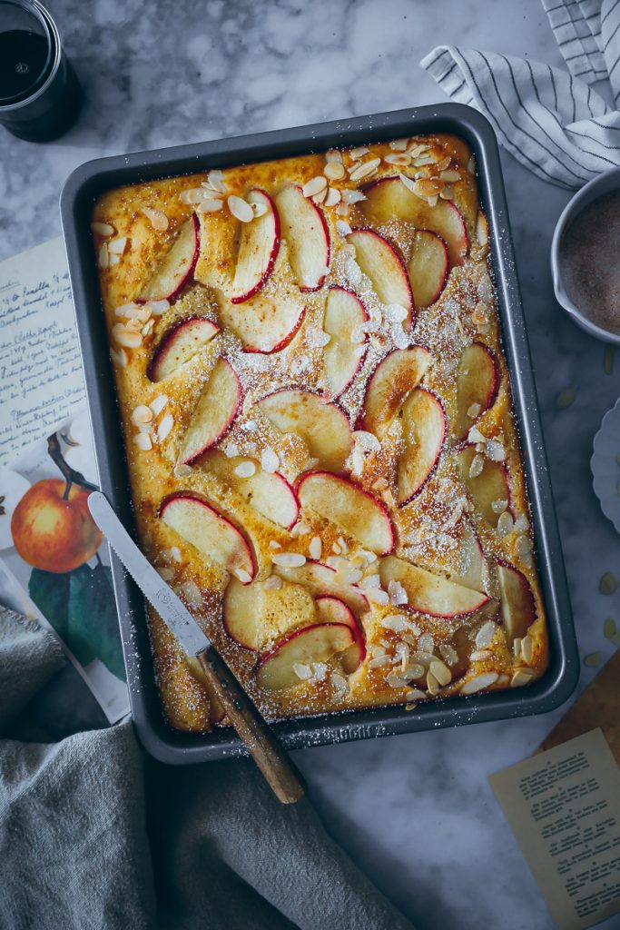 Apfel Pfannkuchen Rezept sheet pan apple pancakes Frühstück brunch rezepte einfache pancakes bakefeed feedfeed zuckerzimtudliebe foodblog backblog foodtographyschool foodstyling