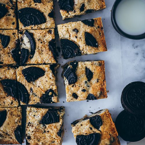 Oreo Blondies Rezept cookies and cream blondies recipe oreo kuchen brownies zuckerzimtundliebe bakefeed feedfeed foodtographyschool