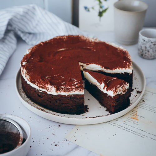 Tiramisu Brownie Rezept Mascarpone einfaches backrezept backen kuchen schokokuchen bakefeed zuckerzimtundliebe food photo